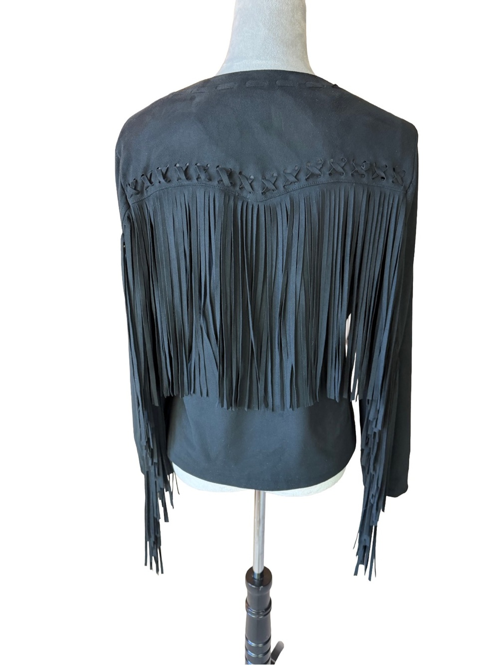 Idyllwind Women S Black Faux Suede Fringe Jacket Western Festival Gorpcore Boho